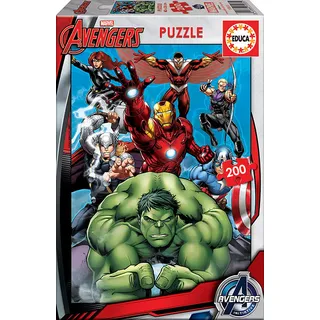 Educa - Kinderpuzzle Avengers | 200 Teile Puzzle | Marvel Superhelden, Avengers Kinderpuzzle Kinder | ab 6 Jahren (15933)