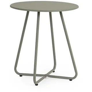 Gartenbeistelltisch Jable aus Metall, modern rundes Design, grün, Ø 45 cm, pflegeleicht