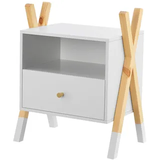 Juskys Nachtschrank Jamie 0 x 0 x 0 cm Weiß