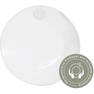 Costa Nova Dessert- und Salatteller Nova: Steinzeug-Teller mit glänzender Glasur, Temperaturbeständig, Spülmaschinen-, Mikrowellen-, Ofen- & Gefrierfest, Handveredelt, Stapelbar, Weiß, Ø 21,1 cm