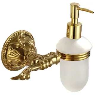 Belle Arti Seifenspender Luxus Seifenspender Handseifenspender Messing Halterung Wandmontage, (Halterung aus Messing, Pumpspender, 2er SET), Pumpspender Flüssigseifenspender Spender Bad gold nachfüllbar rostfrei goldfarben