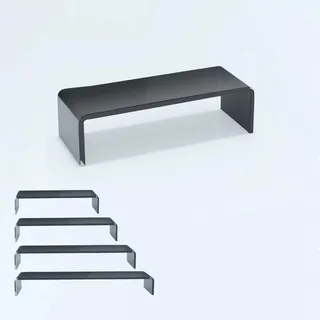 bijon TV Aufsatz Glas Bildschirm-Erhöhung | PC Monitor-Erhöhung, Schreibtisch-Aufsatz für Laptop Erhöhung, Monitor-Erhöhung | (B/T/H) 350x250x110mm - schwarz