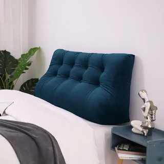 Johnear Rückenkissen Lesekissen Bett Hohe Kopfteil,Sofa Rückenlehnen Kissen Groß Dreieck zweireihiges keilkissen Lendenkissen Bücherkissen Samt Rückenpolster