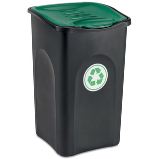Mülleimer, Abfalleimer Ecogreen, 50 Liter, mit Deckel, grün