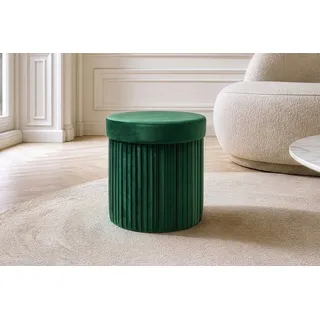 riess-ambiente Polsterhocker ÉLAN 40cm grün - Samt, faltbar, mit Stauraum, platzsparend, modern (Einzelartikel, 1 St), Eleganter Sitzhocker - ideal f. Ankleide, Flur, Wohnzimmer & Garderobe grün