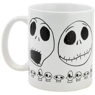 Wisam Trinkflasche Nightmare Before Christmas Tasse 325ml Keramikbecher im Geschenkset weiß