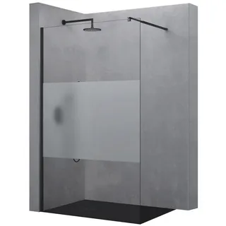 doporro Bremen01MS Walk-In-Dusche 120 x 200 cm schwarz ESG-Glas