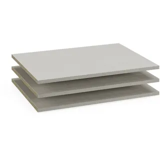 Rauch Möbel ZUBEHÖR, Einlegeböden, 3er-Set, für Schwebetürenschränke von Rauch mit Einer Elementbreite von 65,5 cm, Schrankhöhe 210 cm und Schranktiefe 59 cm, Maße 63x15x45cm