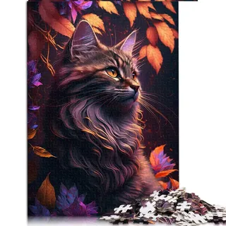 1000 Teile Puzzle Katze Puzzle Geschenk Holzpuzzle Heimdekoration (Größe 50x75cm)
