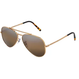 Ray-Ban RB 3625 NEW AVIATOR Unisex-Sonnenbrille Vollrand Pilot Metall-Gestell, gold