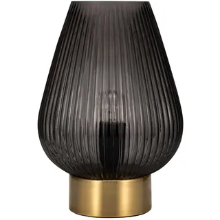 Pauleen 48158 Crystal Gloom Tischleuchte Anthrazit Tischlampe Kristall-Look max40W E 27 Rauchglas/Messing 230V Glas, Smoke Glass