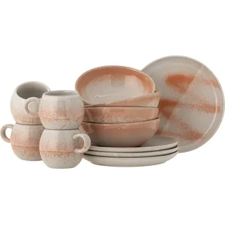 Bloomingville Paula Frühstücksset 12-tlg. Orange/cremefarbig