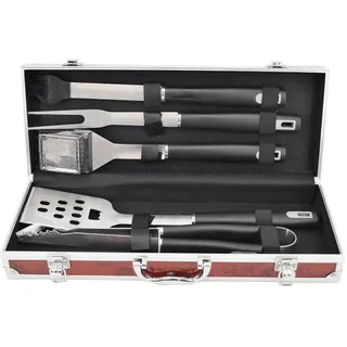 Master, Grillbesteck, Grill MG114 5-Teiliges Grillbesteck-Set im Koffer Grillzange Grillgabel Pinsel Grillwender Gr