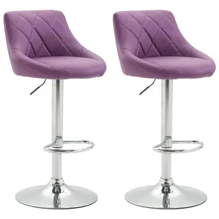 deluke Barhocker FALON 46 x 49 x 83 cm Lila/Silber