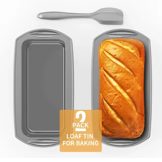 Ankway Rechteckige Brotbackform Set mit 2 Silikonformen 28 x 14,3 x 6,3 cm