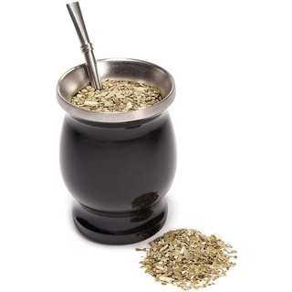 Mate Teebecher Edelstahl Yerba Mate Tasse Zweischichtige Isolierbecher Kürbisbecher, Leicht zu Reinigen und Widerstandsfähig