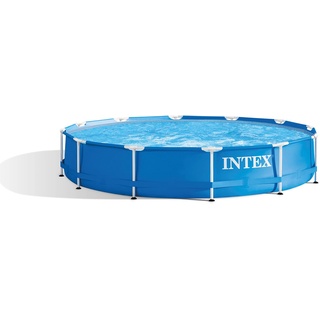 Intex Metal Frame Pool - Aufstellpool - Ø 366 x 76 cm - Mit Filteranlage - 12V