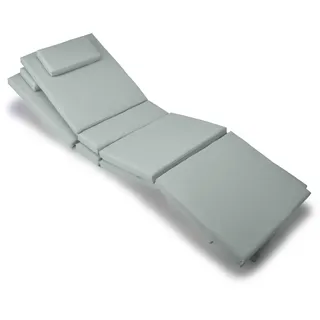 Nexos Trading Divero Liegenauflage – 2er Set Auflagen Polster für Sonnenliege Gartenliege Holzliege Saunaliege – bequem hochwertig robust – grau
