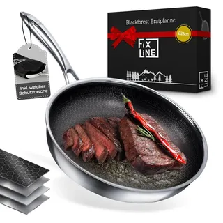 FIXLINE® Wabenpfanne 28cm Black Forest Edition - Kratzfeste Beschichtung - alle Herdarten inkl. Induktion - Backofengeeignet bis 230°C - Sehr Bel... - Schwarz