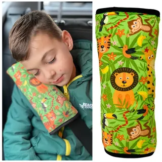 HECKBO Schlafkissen Auto Schlafkissen Dschungel Motiv für Kinder Mädchen Jungen