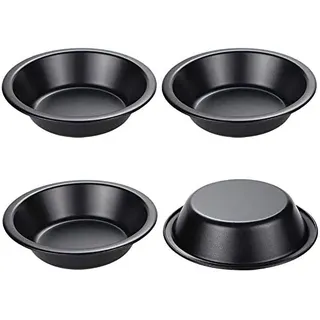 webake 4 Stück Pie Form Mini Quicheform Ø12cm Tarteform Antihaftbeschichtung Runde Quiche Backform