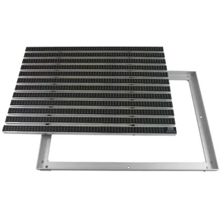 Emco Fußmatte Eingangsmatte DIPLOMAT + Rahmen Aluminium, Bürsten Grau, rechteckig, Höhe: 25 mm, Größe: 1000x500 mm, für Innen- und Außenbereich grau 100 cm x 50 cm x 25 mm