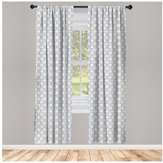 Gardine »Vorhang für Wohnzimmer Schlafzimmer Dekor«, Abakuhaus, Microfaser, Silber Königliche Blumenverzierungen grau|weiß 150 cm x 225 cm