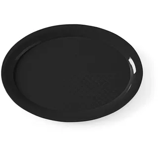 HENDI Serviertablett, oval, schwarz