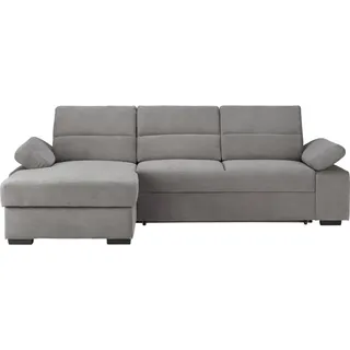 Cantus Ecksofa, Hellgrau, Kunststoff, Uni, 3-Sitzer, Ottomane links, L-Form, 258x166 cm, Typenauswahl, Stoffauswahl, seitenverkehrt erhältlich, Wohnzimmer, Sofas & Couches, Wohnlandschaften, Ecksofas