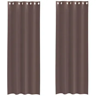 vidaXL Vorhang Voile Vorhänge mit Ösen 2 Stk. Braun 140x300 cm, (1 St) braun 300 cm x 300 cm