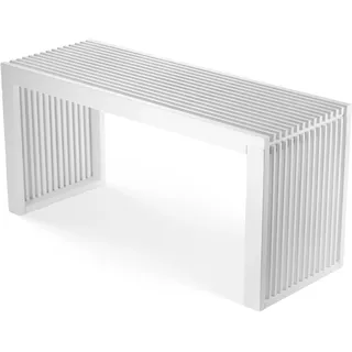 Sitzbank aus Bambus Weiß – Stilvolle Holzbank für Flur, Küche & Esszimmer | Flurbank ohne Lehne 90x33x43cm | Holzbank Indoor als Esstisch Bank, Küchenbank & Deko Bank | bis 250 kg belastbar