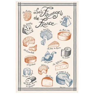 Bedrucktes Geschirrtuch Fromages de France Écru 48 X 72 ekrü 48 x 72 cm Winkler
