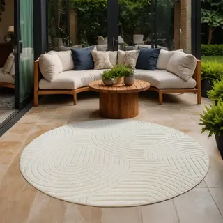 Sanat Berlin Outdoor-Teppich Ø 150 cm beige