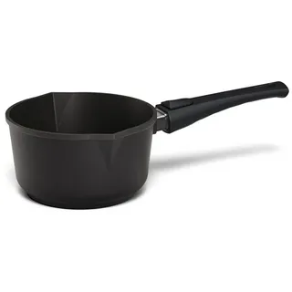 Hoffmann Germany Milchtopf STONIQ Stieltopf 2 Ausgießer PFAS-frei Ø 18 cm – Made in Germany, Aluguss (1-tlg), Kasserolle, IQ-SHIELD Antihaft, 1,6 l, backofenfest 300°C schwarz