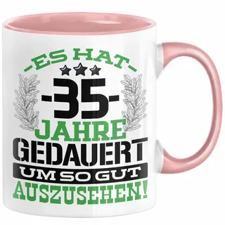 Trendation 35. Geburtstag Lustig Geschenk Männer Frauen Geschenkidee zum 35er Mann Frau Es Hat 35 Jahre Gedauert Um So Gut Auszusehen (Rosa)