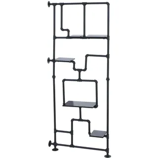 Mendler Raumteiler 203 x 80 x 20 cm Schwarz