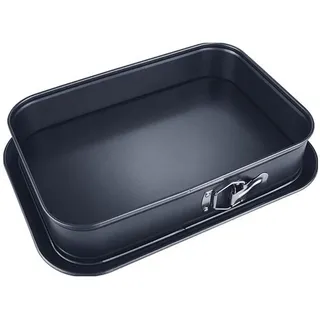 LuxusKollektion Springform Rechteck Springform Backform Non-Stick Kuchenform 39x28cm - Schwarze schwarz