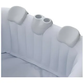 Arebos Whirlpoolkopfstütze Set 2 Nackenkissen & Getränkehalter für Whirlpool, 100% wasserdicht, (Getränkehalter + 2x Nackenkissen für Spa Pools, 3-St., Getränkehalter + 2x Nackenkissen für Spa Pools), Wasserdichter PU-Schaum weiß