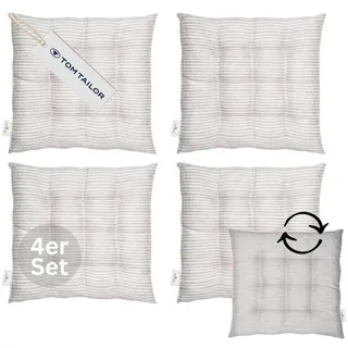 Tom Tailor Stuhlkissen Freshstripe4er 40 x 40 cm Hellgrau