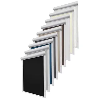 Thermo Kassettenrollo Verdunkelungsrollo ohne Bohren Seitenzugrollo Fensterrollo Sonnenschutz Rollo, Breite: 160 cm, Höhe: bis 150 cm, Kette Links, Dunkelgrau