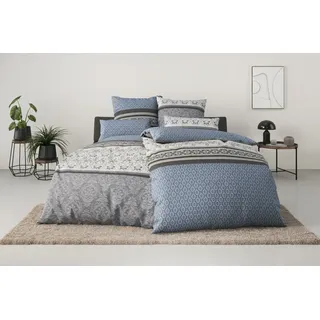 OTTO home Cremona romantische Bettwäsche Blau 135 x 200 cm + 40 x 80 cm