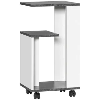 Homcom Nachtschrank 35 x 29,5 x 65,5 cm Grau/Weiß