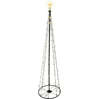 Inda-Exclusiv, Weihnachtsbeleuchtung, LED Metall Weihnachtsbaum mit Stern warmweiß 70 LEDs 120cm