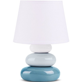 Konsimo Tischleuchte SALU Tischlampe Nachttischlampe Keramik, Leuchmittel wechselbar, 1,5m, E14 blau