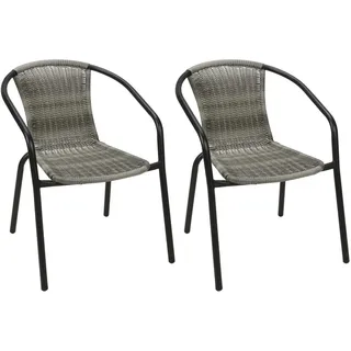 Mojawo Stapelstuhl 43 x 43 x 43 cm grau meliert 2 St.
