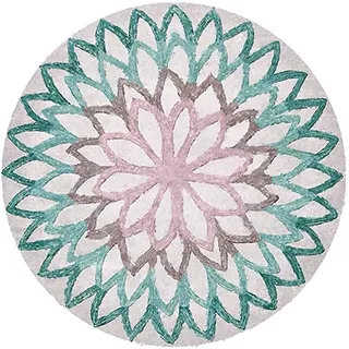 Nicole Knupfer Mandala Runde Teppich Vintage Boho Waschbar Teppich für Wohnzimmer Schlafzimmer Badezimmer Küche Beach Dekor (A2,60X60cm)