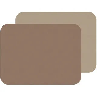 Freeform Fleximats, Platzset 2er-Set, 46×33 cm, Kunstleder, 46x33cm, taupe/sand