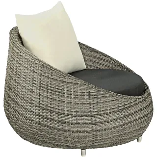 Dehner Lounge Sessel Avani, Gartensessel, 95 x 97 x 76 cm, grau