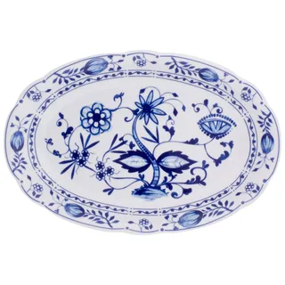 KAHLA Rossella Zwiebelmuster Platte oval 32 cm| Servierplatte mit Zwiebelmuster Dekor aus Porzellan