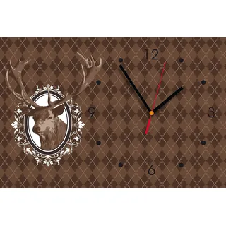 Contento 866275 Wanduhr, 37,5 x 25 cm, Hirsch braun